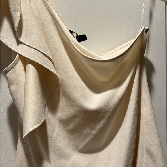 Banana Republic One Shoulder Flutter Sleeve Top Petite Small - Picture 3 of 3